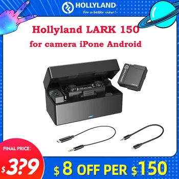 Hollyland Cīrulis 150 Bezvadu Mikrofonu Sistēma RX TX Portatīvie Mini Atloks Mikrofons Mic DSLR Kamera, iPhone, Android Telefoni