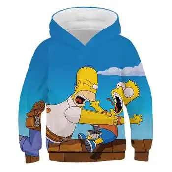 Homer Simpson Hoodies Karikatūra Zēni Meitenes Drukāt 3D Modes Krekls Drēbes Bērniem ir Tee Hip Hop Streetwear Apģērbi