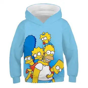 Homer Simpson Hoodies Karikatūra Zēni Meitenes Drukāt 3D Modes Krekls Drēbes Bērniem ir Tee Hip Hop Streetwear Apģērbi