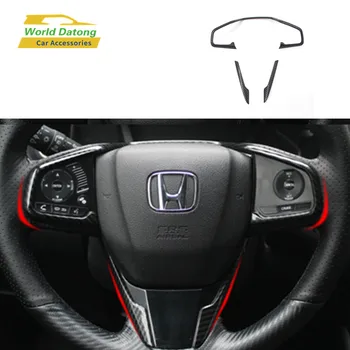 Honda Civic 10 2016 2017 2018 Auto Interjers Stūres Vizuļi Oglekļa Šķiedras ABS Aizsargātu Uzlīmes