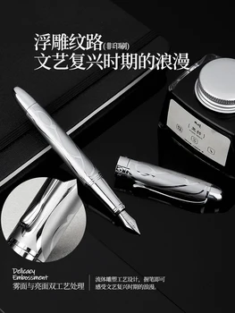 Hongdian Metāla Strūklakas Pildspalvas Metāla palīdzības Irīdija EF/F/Smilga Zib Skaistas Koka Tekstūra Lieliski Uzņēmuma Birojā Rakstot Dāvanu Pildspalvas