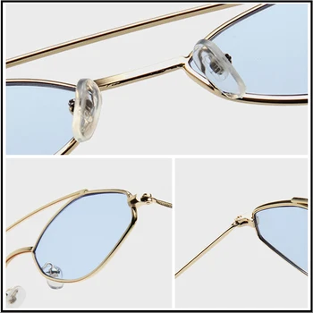 HOOBAN Jauns Daudzstūris Saulesbrilles Sieviešu Zīmola Dizaina Nelielu Dimantu Sievietes Brilles Modes Dubultu Tilta Brilles UV400