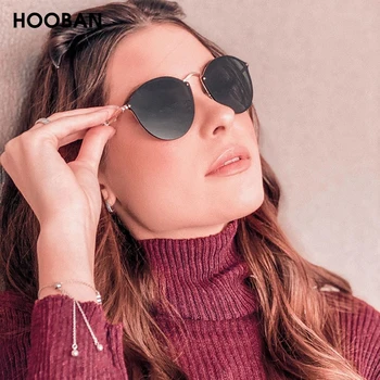 HOOBAN Modes Kārta Sieviešu Saulesbrilles Vīriešiem Vintage Metāla Rāmis Ladie ' s Saules Brilles Stilīgs Braukšanas Briļļu Ēnā UV400