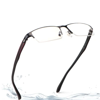 Hotony Optisko Briļļu Biznesa Sakausējuma Brilles Rāmis Vīriešu Briļļu Pusi Loka Brilles Melns Pelēks Brūns 3 Krāsas