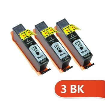 HP 3X Black XiongCai Saderīgs tintes kasetnes 178 Photosmart B8553 C5383 D5463 B010 B109c B110a Printeri HP178 XL 178XL