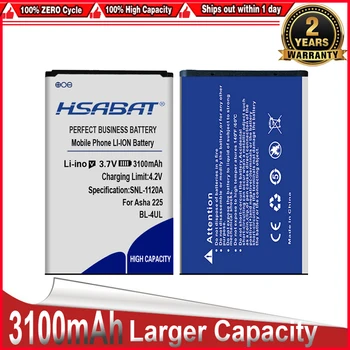 HSABAT 3100mAh BL-4UL / BL4UL / BL 4UL Augstas kvalitātes akumulatoru Nokia Asha 225 Asha225 Akumulators + Izsekošanas numuru