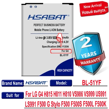 HSABAT 6400mAh BL-51YF BL-51YH par LG G4 Akumulators H811 H810 VS999 V32 VS986 LS991 F500 F500S F500K F500L H815 H81 H818 H819