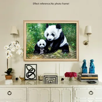 HUACAN 5D Diy Dimanta Izšuvumi Panda Pilnu Kvadrātveida Dimanta Krāsošana Dzīvnieku Mājas Dekoru Attēlu Mozaīkas Rhinestone Mākslas Amatniecības Šūšana