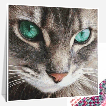 Huacan Dimanta Izšuvumu Pārdošana Kaķu Acu 5D Cross Stitch Dimanta Krāsošana Dzīvnieku Rhinestones Laukumā Pilnībā Dimanta Urbšanas Mozaīkas