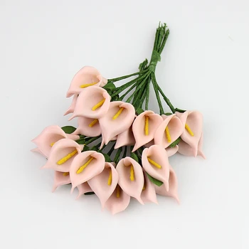 HUADODO 144pcs Mini Putu Kalla Mākslīgie Ziedi PE Liliju ziedu Scrapbooking Roku darbs DIY Vainagi, Dekorēšana