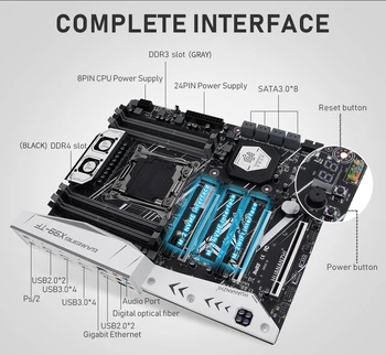 HUANANZHI X99 TF X99 Mātesplati ar Intel XEON E5 2678 V3 ar 4*16.G DDR3 RECC atmiņas combo kit NVME SATA 3.0 USB3.0 ATX