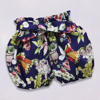 Humora Lācis Vasaras Jaundzimušais Meiteņu Drēbes, Uzstādīt Savirmot Romper Topi Ziedu Drukāt Īsās Bikses Galvu Toddler 3PCS Tērpiem