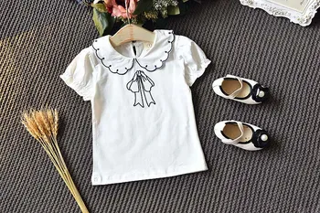 Humora Lāču Mazuli Meitenes Apģērbu Uzstādīt Jaunu Vasaras Saldais Loku Īsām piedurknēm T-krekls+Bikses Bērniem, 2GAB Uzvalks Bērnu Bērniem Drēbes Meitenei