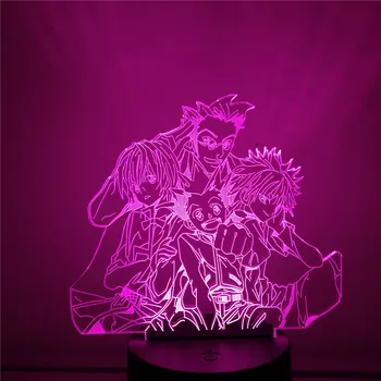 Hunter X Hunter 3D LED Nakts Gaisma Gon Freecss Killua Anime Guļamistabas Gultas Lampa Vizuālo Dekoru ēsmas zivtiņu vadi Mājas Dekorēšana Home Lampe
