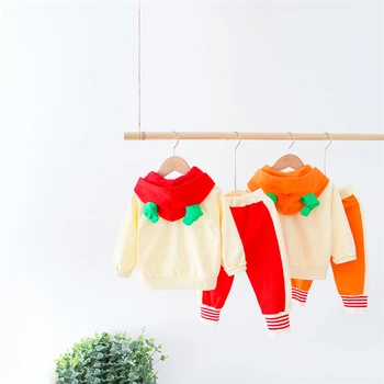 HYLKIDHUOSE 2021. gada Pavasarī Baby Meiteņu Apģērbu Komplekti Toddler Zīdaiņu Drēbes Kapuci Ziedi T Krekls, Bikses Bērniem, Drēbes Bērniem