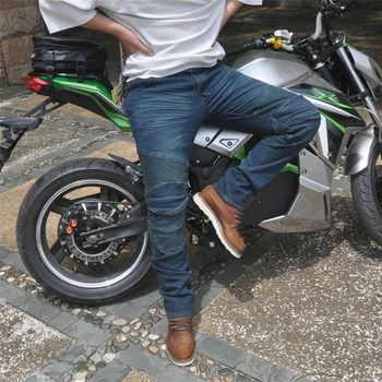 HZYEYO Pretvēja Motociklu Gadījuma Džinsi Bikses Vīriešu Motokrosa Motociklu bezceļa Ceļgalu Aizsardzības Moto Džinsu Bikses,D18