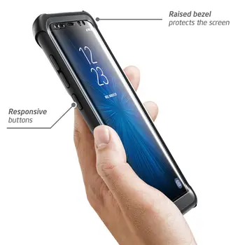 I-BLASON Samsung Galaxy S8 Plus Gadījumā Sākotnējā Ares Sērija Pilna Ķermeņa Izturīgs Skaidrs, Bampers Gadījumā ar iebūvēto Ekrāna Aizsargs