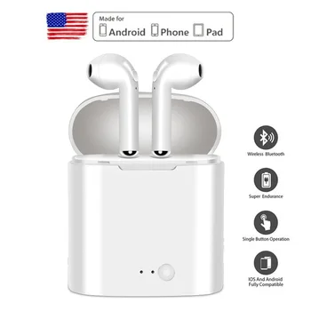 I7 i7s TWS Bezvadu fone de ouvido par xiaomi auss Bluetooth Austiņas Earbuds, Austiņas Ar Mikrofonu Priekš iPhone viedtālruņu