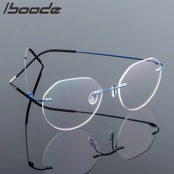 Iboode Īpaši Vieglas Brilles Rāmji, Atmiņas Titāna Lasījumā Bez Apmales Brilles Vīriešiem Un Sievietēm Presbyopic Brilles Zīmola Dizaina 2020