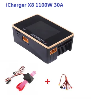 ICharger X8 1100W 30A DC LCD Ekrāns, Smart Akumulatoru Līdzsvaru Lādētāju Discharger 1-8s LiPo/Lilo/LiFe/LiHV Akumulators