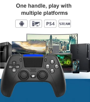 Iebūvēts skaļrunis video spēļu kontrolleris kursorsviru gamepad par PS4 / PC/Android telefoniem Elite Bluetooth rīkoties bezvadu spēli rokturis
