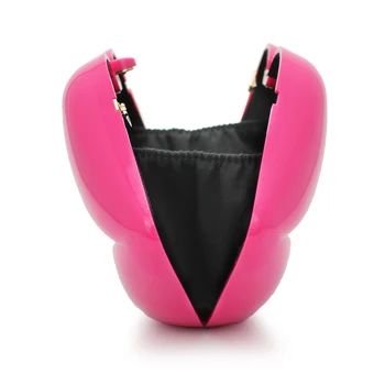 Iedomātā formas rozā lūpu plastmasas somā vakara soma sajūgs sākt (C196)