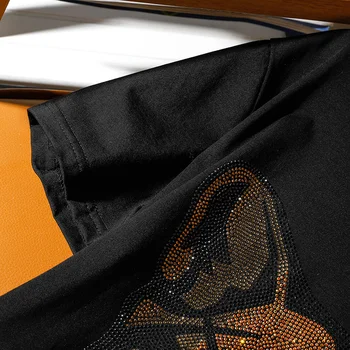 Ielas atpūtas modes leopard karstā dimanta īsām piedurknēm t-krekls sieviešu vasaras 2020 