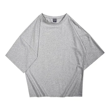 Ielu stilu vīriešu Kokvilnas T-krekls top 2020 jaunākais Īstermiņa piedurknēm vienkrāsainu T-kreklu apdruka vīriešu apģērbs brīvs gadījuma Izmēra t-krekls