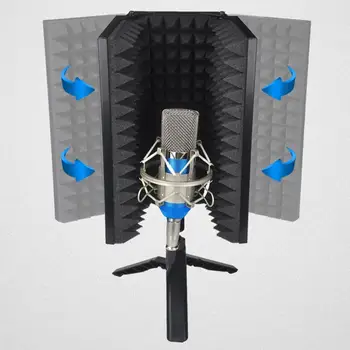 Ierakstu studija vēja ekrāna mikrofons vējstikla mikrofona skaņas izolācijas ekrānu, skaņas trokšņu segtu trokšņa novēršanas sistēma