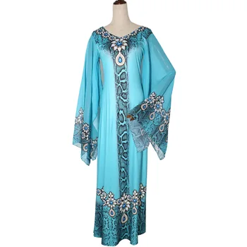 Iespiests dizaina maxi kleita izlīdzināšanu piedurknēm āfrikas drēbes dashiki ramadāna kaftan zaudēt tērpi modes abaya VKDR2045