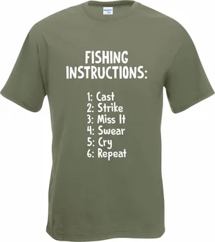 Iespiests T-Krekli Vīriešu Modes 2019 Smieklīgi Fisher Instrukcijas - Zvejnieks T-Kreklu, Dāvanu Makšķerēšanas gadījuma Tee krekli