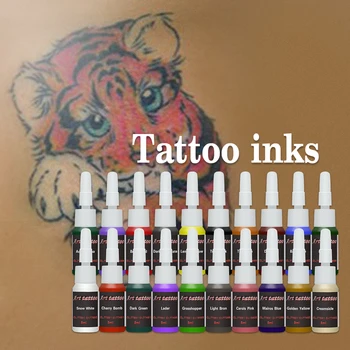 Iesācējs Pilnīgs Tetovējums komplektu 20 Krāsu Tinti, 2 ložmetēji Barošanas Adatu Grip Lodziņš