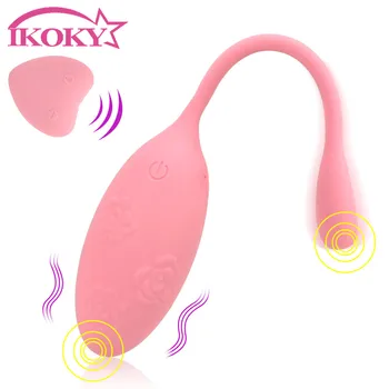 IKOKY Bezvadu Tālvadības pults 8 Ātrumu Seksa Rotaļlietas Sievietēm, Erotiskā G Spot Vibrators Vaginālo Bumbiņu Vibrējošais Olas Clit Stimulators