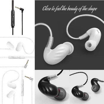 IMice D15 auss Sporta Austiņas 3.5 mm HiFi Earbuds ar Mikrofonu Saprātīga Vadu Kontroles Stereo Austiņas