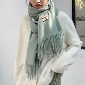 Imitācija Kašmira Šalle Sievietēm 2020. Gada Rudens/ziemas Jauns Produkts Ilgi Siltu Lakatu tīrtoņa Krāsu kombinezoni ar Krūšdaļu Hijab Dizainers Šalle