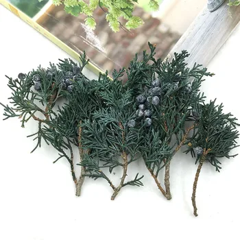 Importēto Japāņu Zemes Lauksaimniecības Park Mūžīgo Ziedu Pine Leaf Cypress Pine Leaf Filiāle DIY Valentīna Diena Vainags Stikla