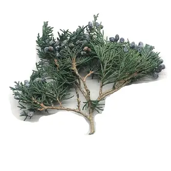 Importēto Japāņu Zemes Lauksaimniecības Park Mūžīgo Ziedu Pine Leaf Cypress Pine Leaf Filiāle DIY Valentīna Diena Vainags Stikla