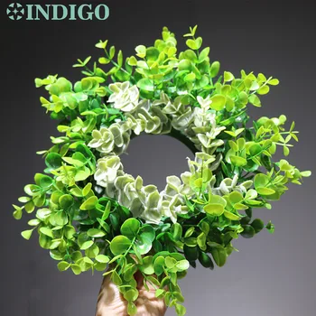 INDIGO Projektētas-Unikāla Zaļās Eucalptus Lapu Durvju Hunging Ziemassvētku Vainagi Ziedu String Kāzu svinības, Pasākums, DropShipping
