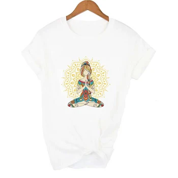 Indija Yo ga Mandala Drukāt Sieviešu Vasaras T-krekls Harajuku Grafikas Tees Estētisko Hipster Vintage Topi, Sieviešu Apģērbu Camisetas