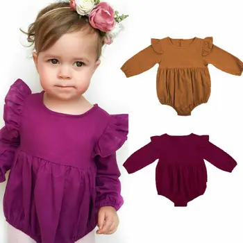 Infant Baby Toddler Meitenes Ar Garām Piedurknēm Jumpsuit Apģērbs Apģērbs
