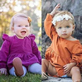 Infant Baby Toddler Meitenes Ar Garām Piedurknēm Jumpsuit Apģērbs Apģērbs