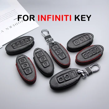 Infiniti Q50 Q50L QX50 Q60 Q70 ESQ QX60 QX70 Auto Keychain Keyring Keyfob Taustiņu Ķēdi, Gredzenu Ādas Atslēgu Lietu Vāku Auto Stils