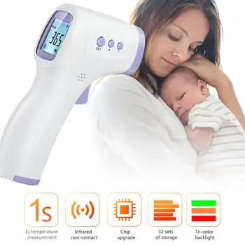 Infrarojo Digitālo Termometru Bērnu bezkontakta Pieres Termometru, Temperatūras Sensors Mēra Rīku IS Apgaismojums Termometro
