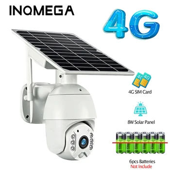 INQMEGA 1080P HD 4G mazjaudas Saules kamera Dual audio Balss Ielaušanās Signalizācijas Cam Saules Panelis Āra Uzraudzības Ūdensizturīgs Kameras