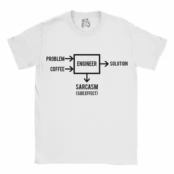 Inženieris T-krekls - Problēma + Kafija + Inženieris = Risinājums Smieklīgi T-Krekls Tēvi streetwear t krekls vīriešiem draugu dāvanu Drukāt