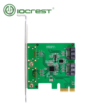 IOCREST 2 Portu SATA III PCI-e 2.0 x1 Karti ar Zema Profila Kronšteins ASMedia ASM1061