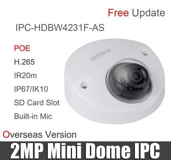 IP 2MP kamera IPC-HDBW4231F-KĀ IR20m Mini Dome Tīkla kamera H. 265 poe Iebūvēts Mikrofons, SD kartes slots drošības kameru oriģināls