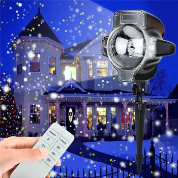 IP65 Sniegputenī Projektoru, kas Pārvietojas Sniega Āra Dārza Lāzera Projektoru Lampas, Ziemassvētku Sniegpārsla Lāzera Gaismu Ziemassvētki Puse