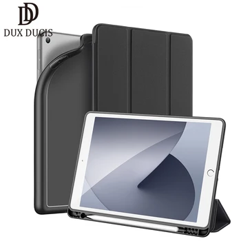 IPad 8 Lietā, Ar zīmuli īpašnieks Dux Ducis PU+TPU Trifold Smart Miega Flip Ādas TPU Case for iPad 10.2 Gadījumā 2019 2020 kılıf