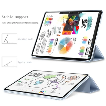 IPad Pro 10.5 collu līdz 2017. Gadījumā PU Ādas Trifold Stāvēt + PC Cieto dibenu ar mīkstām malām Smart Cover iPad Gaisa 3 2019 Gadījumā